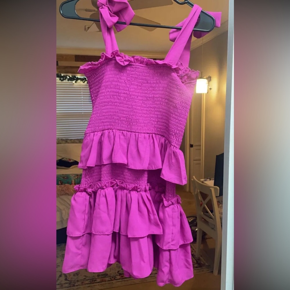 Ruffle ribbed dress